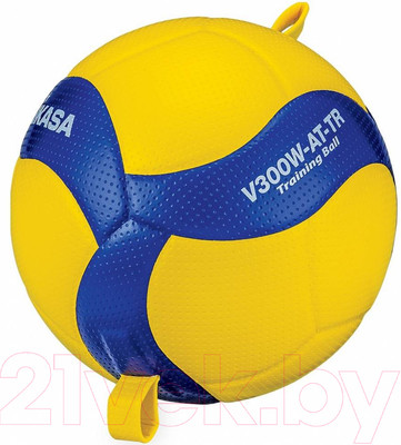 Мяч волейбольный Mikasa V300W-AT-TR (размер 5, желтый/синий)