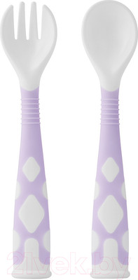 Набор столовых приборов для кормления Roxy-Kids Ложка и вилка / RFD-002-V (сиреневый)