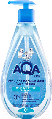 Гель для интимной гигиены детский AQA Baby Для подмывания мальчиков С дозатором / 02011508 (250мл)