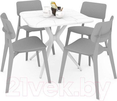 Обеденная группа Sheffilton SHT-DS162 (белый/серый)