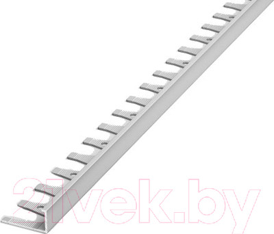 Профиль декоративный Лука Окантовочный L-образный гнущийся ПК 02.2700.01л 2700x2.4x10 (серебристый)