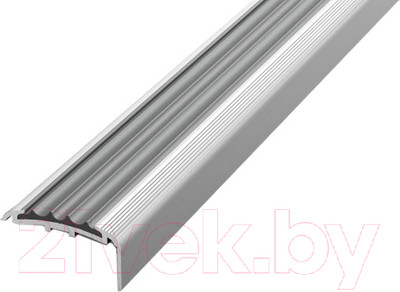 Профиль декоративный Лука Для ступеней с ПВХ-накладкой ПУ 71.2700.01л 2700x40x20 (серебристый/серый)