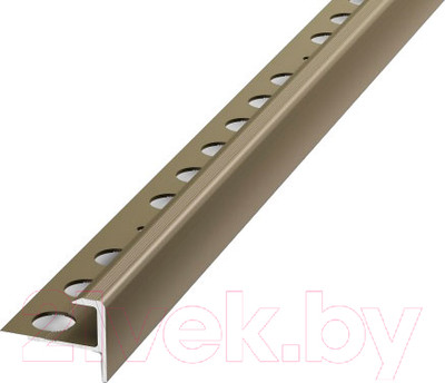Профиль декоративный Лука Для ступеней F-образный гнущийся ПУ 13-1.2700.04л 2700x8x10 (бронза)