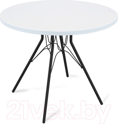 Обеденный стол Sheffilton SHT-TU34-P/80 МДФ (черный муар/белоснежная шагрень)