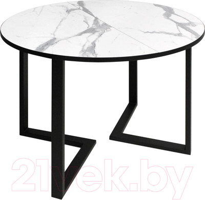 Обеденный стол Sheffilton SHT-T41/100-140 (статуарио венато/черный)