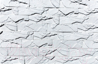 Декоративный камень гипсовый Polinka Кирпичный скол 0800 (белый)