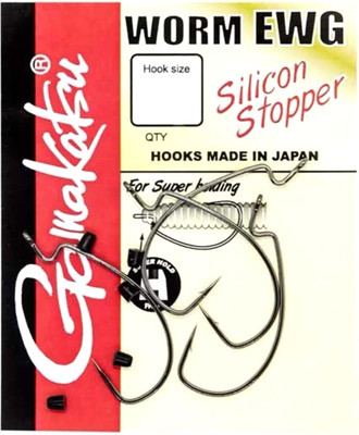 Крючок рыболовный Gamakatsu Worm Offset Silicon Stopper №4/0 / 185015-00400 (4шт)