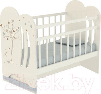 Детская кроватка VDK Wind Tree колесо-качалка с маятником (слоновая кость)