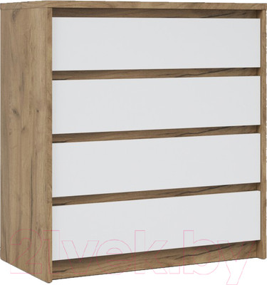 Комод Империал Мишель 4 ящика (дуб крафт золотой/белый жемчуг)