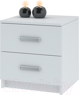 Прикроватная тумба НК Мебель Лофт 420 с 2-мя ящиками / 72230006 (белый)