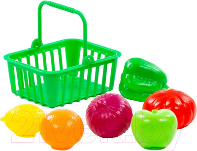 Корзина игрушечная Полесье Набор продуктов №13 с корзинкой / 66749