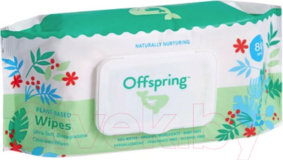 Влажные салфетки детские Offspring Биоразлагаемые / OF03W80 (80шт)