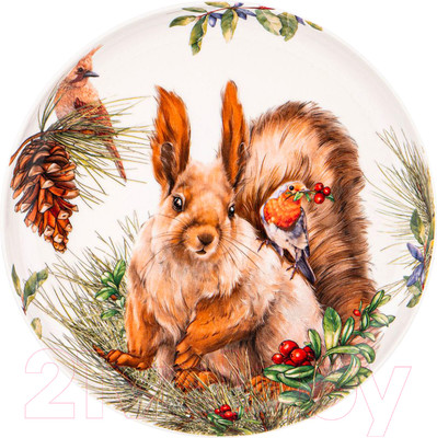 Тарелка закусочная (десертная) Lefard Лесная сказка. Белка / 590-391