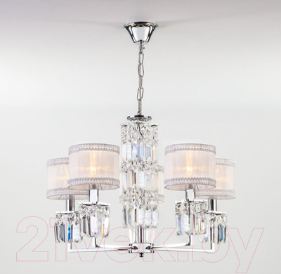 Люстра Евросвет Zaffiro 10099/5 Strotskis (хром/прозрачный хрусталь)