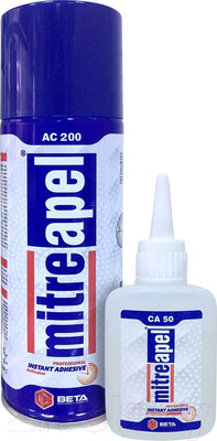 Клей MitreApel Суперклей Цианоакрилатный Двухкомпонентный (50г+200мл)