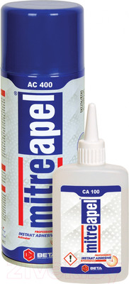 Клей MitreApel Суперклей Цианоакрилатный Двухкомпонентный (100г+400мл)