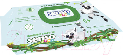 Влажные салфетки детские Senso Baby С лемуром (100шт)