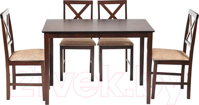 Обеденная группа Tetchair Hudson Dining Set эконом (дерево гевея/Cappuccino)