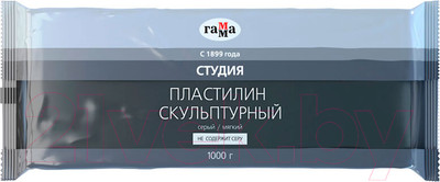 Пластилин скульптурный ГАММА Студия 2.80.Е100.004.2 (1кг, серый, мягкий)
