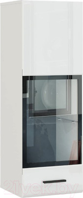 Шкаф навесной НК Мебель Gloss тип-2 / 71373137 (белый/белый глянец)