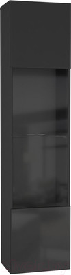 Шкаф навесной НК Мебель Point тип-42 / 71774456 (черный/черный глянец)