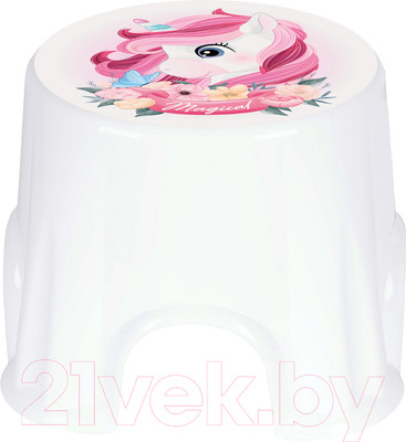 Табурет-подставка Эльфпласт Пенек с рисунком / EP163 (белый)