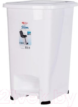 Контейнер для мусора Эльфпласт Slim EP558 (15л, белый)