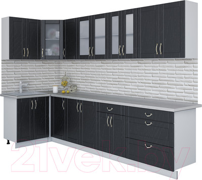 Кухонный гарнитур Interline Мила Крафт 1.2x3.2 (дуб английский)