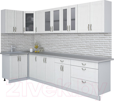 Кухонный гарнитур Interline Мила Крафт 1.2x3.2 (дуб полярный)