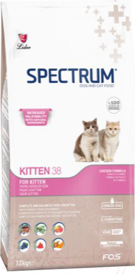 Сухой корм для кошек Spectrum Kitten38 для котят с курицей (12кг)