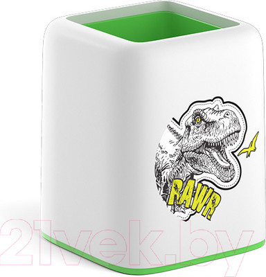 Подставка настольная Erich Krause Forte Dinosaur Park / 55848 (белый/зеленый)