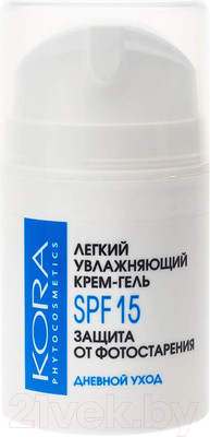Крем для лица Kora Гель Увлажняющий SPF15 Защита от фотостарения (50мл)