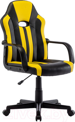 Кресло геймерское Brabix Stripe GM-202 / 532510 (экокожа, черный/желтый)