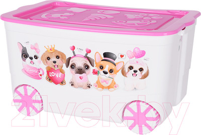 Контейнер для хранения Эльфпласт KidsBox EP449 (белый/розовый)