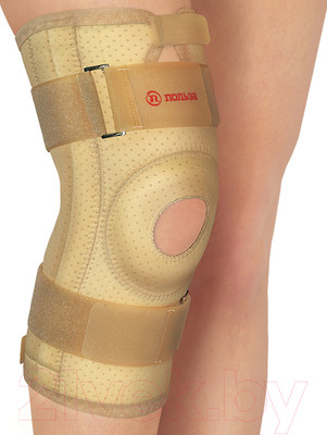 Ортез коленный Польза Со спиральными ребрами жесткости 0809 (р.2, бежевый)