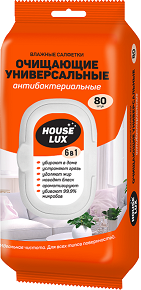 Влажные салфетки для дома Мультидом House Lux 6 в 1 / 48261