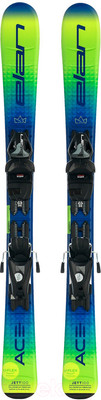 Горные лыжи с креплениями Elan 2021-22 Youth Jett Quick Shift 130-150 & EL 4.5 / AFDHSH21 (р.140, зеленый/синий)