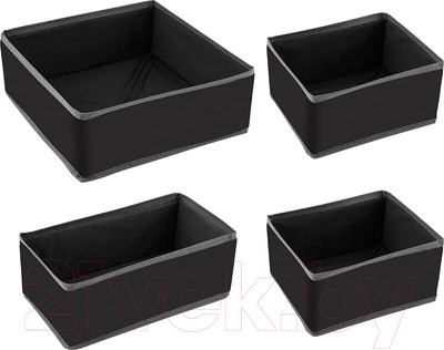 Набор коробок для хранения Рыжий кот 312621 (черный, 4шт)