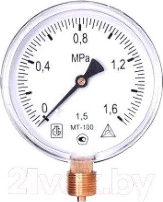 Манометр сантехнический Багория МТ-100 0.6 МПа 40/8