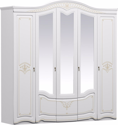 Шкаф ФорестДекоГрупп Луиза 5-х створчатый (слоновая кость)
