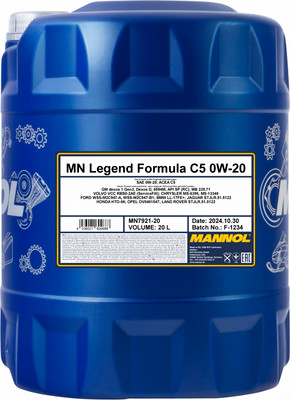 Моторное масло Mannol Legend Formula C5 0W20 SP RC / MN7921-20 (20л)