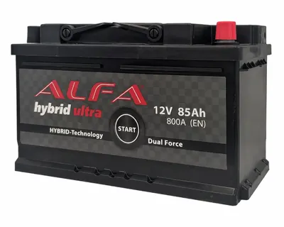 Автомобильный аккумулятор ALFA battery Hybrid R низкий / AL 85 Low (85 А/ч)