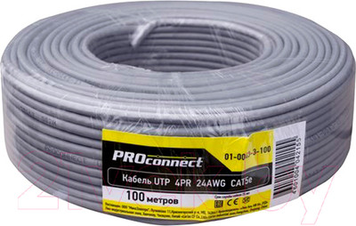 Кабель PROconnect UTP 4PR 24AWG/CAT5e / 01-0043-3-100 (100м)