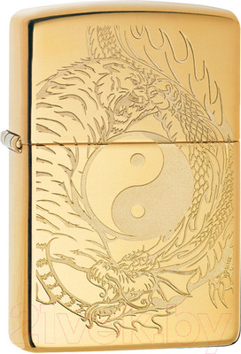 Зажигалка Zippo Tiger And Dragon Design / 49024 (золотистый)