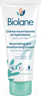 Крем детский Biolane Питательный и увлажняющий для лица и тела (100мл)