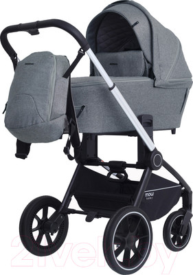 Детская универсальная коляска MOWbaby Zoom PU 3 в 1 / RA087 (Silver Grey)