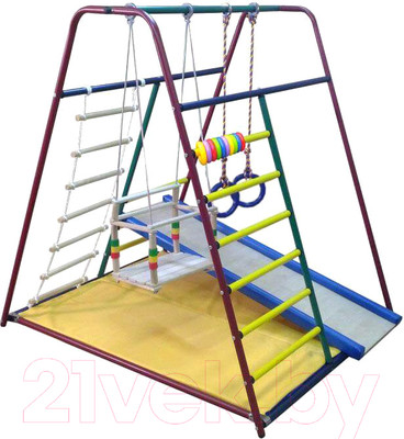Детский спортивный комплекс Вертикаль Веселый Малыш Mini (горка мягкий бортик)