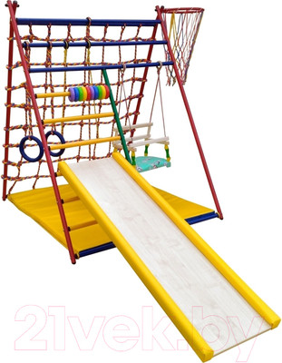 Детский спортивный комплекс Вертикаль Веселый Малыш Transformer (горка мягкий бортик)