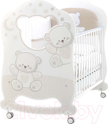 Детская кроватка Italbaby Jolie Oblo 070.0860-6 (белый/шоколад)