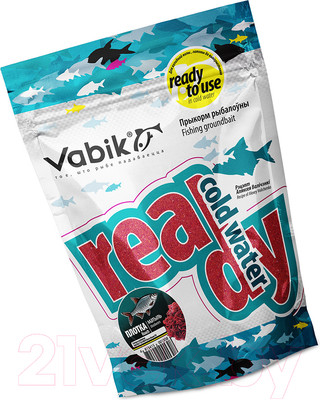 Прикормка рыболовная Vabik Ready Cold Water Плотва Мотыль / 5929 (750г)